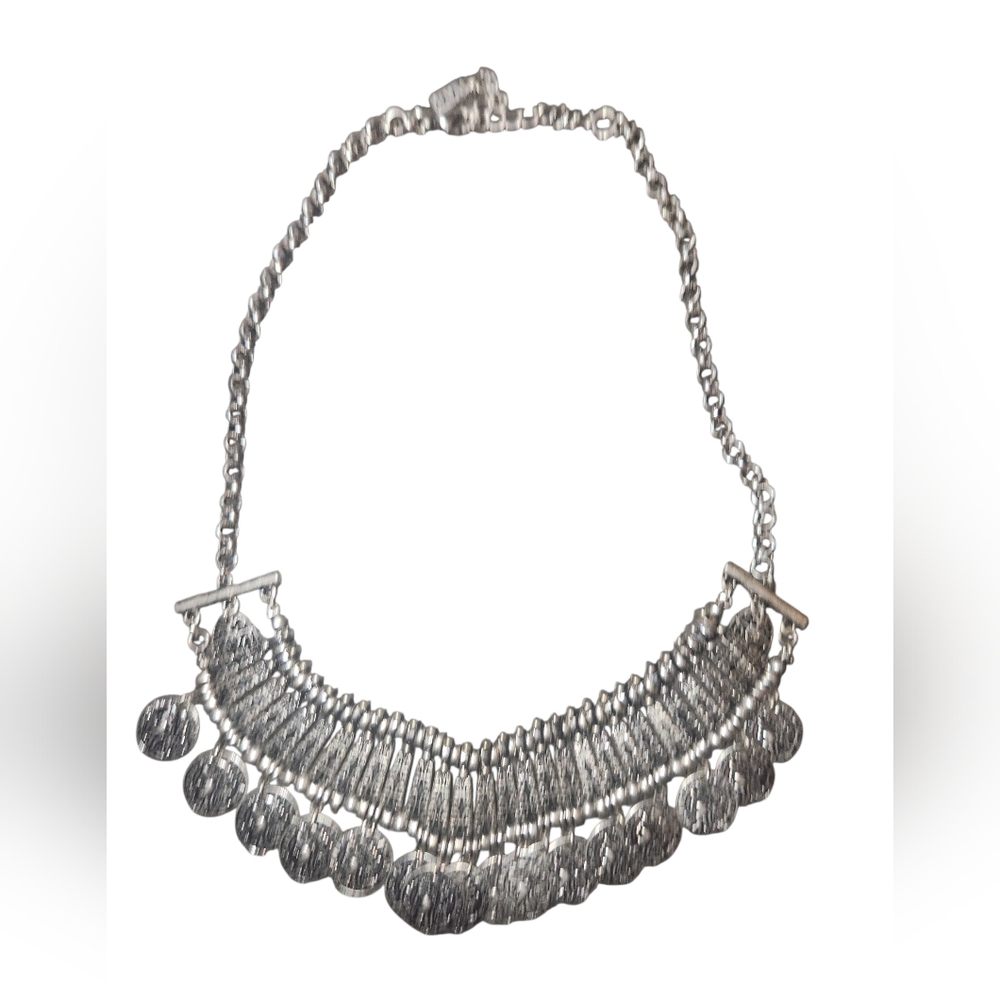 NWOT ViVl Bohemian Turkish Bib Statement Necklace with Coin Accents